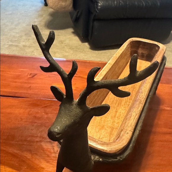 Holiday Ceramic Christmas Tree Set with Reindeer Tray - Picture 4 of 10